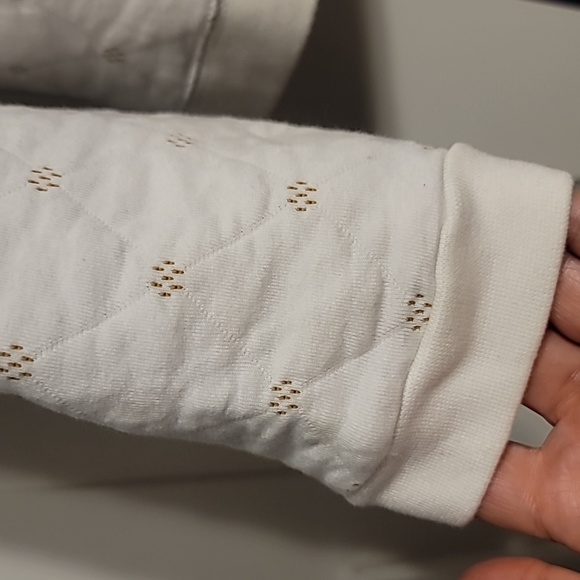 Madewell Swing Sweatshirt Womens XLarge Beige Quilted Boxy Cropped Cozy Lounge - Picture 6 of 12